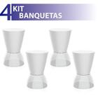 Kit 4 Bancos Nickcom Cristal Branco