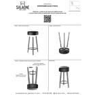 Kit 4 Bancos Paris Baixo 50cm Pés Preto - Salaone