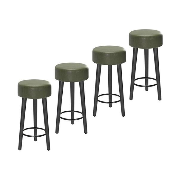 Kit 4 Bancos Paris Baixo 50cm Pés Preto - Salaone