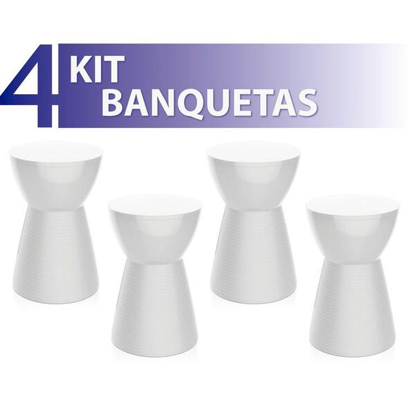 Kit 4 Bancos Sili Colorida Branco
