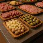 Kit 4 Bandejas 20x10cm Teca Servir Petiscos Salgados Bar Lan