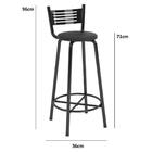 Kit 4 Banqueta Alta Aço Bqt001x4 Preto