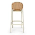 Kit 4 Banqueta Alta Com Encosto Roma Em Polipropileno - Nude