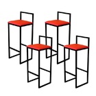 Kit 4 Banqueta Alta Cozinha Bar Balcão Bistrô Industrial Pret