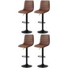 Kit 4 Banqueta Alta Estilo Estofada Com Base Giratória E Regu