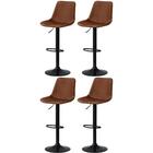 Kit 4 Banqueta Alta Vintage Estofada Com Base Giratória E Reg