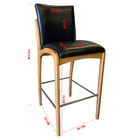 Kit 4 Banqueta Aura Alta Madeira Maciça E Courino Preto Desig