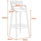 Kit 4 Banqueta Aviv Allegra Solna Fratini 109 Cm (altura) Pol