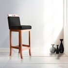 Kit 4 Banqueta Baixas Em Madeira Maciça Florença Pinhão/preto