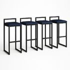 Kit 4 Banqueta Corino Balcão Industrial Cozinha Gourmet Bistr