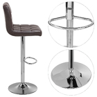 Kit 4 Banqueta Cromada Alta Gomo Design Cozinha Bar Marrom