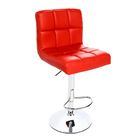 Kit 4 Banqueta Cromada Alta Gomo Design Cozinha Bar Vermelho