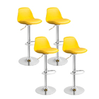 Kit 4 Banqueta Giratória Estofada Bar Balcão E Cozinha Amarelo