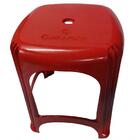 Kit 4 Banqueta Plástica Reforçada Cap. 120kg Vermelha