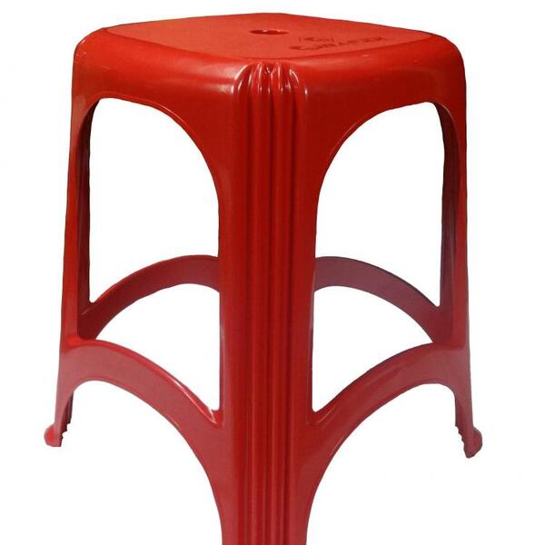 Kit 4 Banqueta Plástica Reforçada Cap. 120kg Vermelha