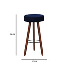 Kit 4 Banquetas Alex Suede Azul Marinho Pés Palito Bnn Decor