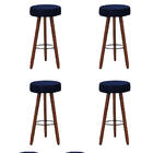 Kit 4 Banquetas Alex Suede Azul Marinho Pés Palito Bnn Decor