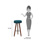 Kit 4 Banquetas Alex Suede Azul Turquesa Pés Palito Bnn Decor