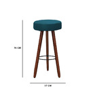 Kit 4 Banquetas Alex Suede Azul Turquesa Pés Palito Bnn Decor