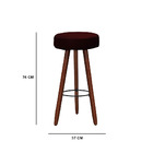 Kit 4 Banquetas Alex Suede Bordo Pés Palito Bnn Decor