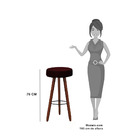 Kit 4 Banquetas Alex Suede Bordo Pés Palito Bnn Decor