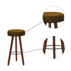 Kit 4 Banquetas Alex Suede Mostarda Pés Palito Bnn Decor