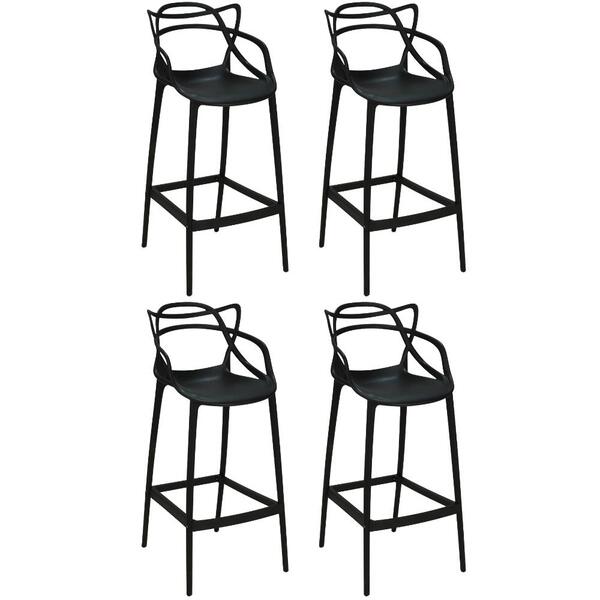 Kit 4 Banquetas Allegra Com Encosto Design Cozinha/bancada -