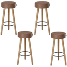 Kit 4 Banquetas Alta 70 Cm Cozinha Pés Palito Londres Preto S