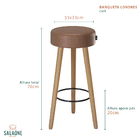 Kit 4 Banquetas Alta 70 Cm Cozinha Pés Palito Londres Preto S