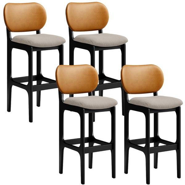 Kit 4 Banquetas Alta Bar Cozinha Jantar Betta L02 Preto Courí