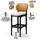 Kit 4 Banquetas Alta Bar Cozinha Jantar Betta L02 Preto Courí