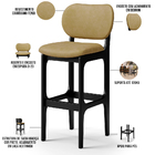 Kit 4 Banquetas Alta Bar Cozinha Sala Jantar Fixa Betta L02 P