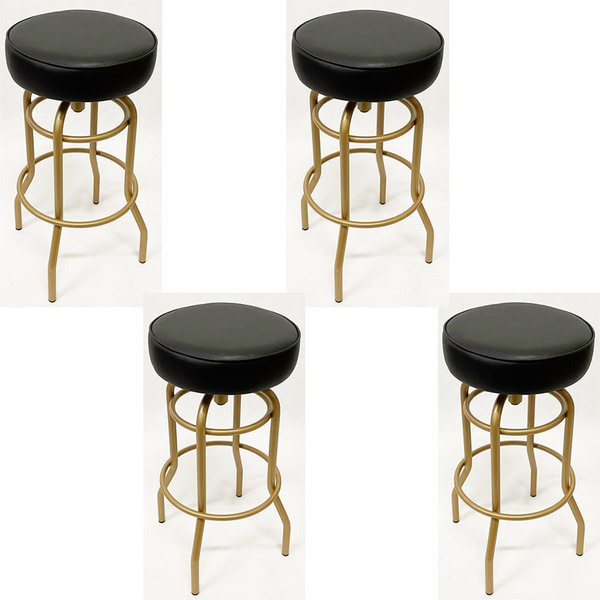 Kit 4 Banquetas Alta Bar Giratória Cor Dourado Fosco Assento