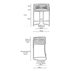 Kit 4 Banquetas Alta Com Encosto Betina Base Preto Poliéster