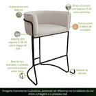 Kit 4 Banquetas Alta Com Encosto Betina Base Preto Poliéster