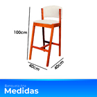 Kit 4 Banquetas Alta De Madeira Com Encosto Tecido Sintético