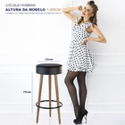 Kit 4 Banquetas Alta Decorativa Londres Tecido Sintético Pret