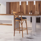 Kit 4 Banquetas Alta Estofada Espanha 43 X 103 Cm Madeira Mac