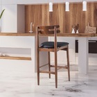 Kit 4 Banquetas Alta Estofada França 46 X 106 Cm Madeira Maci