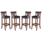 Kit 4 Banquetas Alta Estofada Valentina 36 X 100 Cm Madeira M