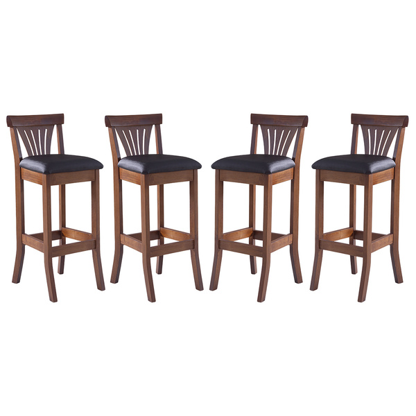 Kit 4 Banquetas Alta Estofada Valentina 36 X 100 Cm Madeira M