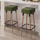 Kit 4 Banquetas Alta Gourmet Quadrada Elizy Verde