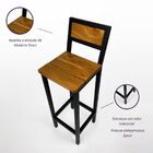 Kit 4 Banquetas Alta Industrial Florença Em Madeira Pinus