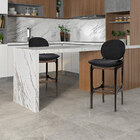 Kit 4 Banquetas Alta Madeira Maciça Lofoten Suede Preto G42 -