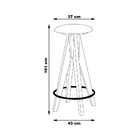Kit 4 Banquetas Alta Madeira Maciça Ozil Facto Preto/imbuia G