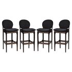 Kit 4 Banquetas Alta Noruega 50 X 108 Cm Madeira Maciça Tabac