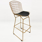 Kit 4 Banquetas Alta Para Cozinha Bertoia Cor Dourado Fosco A