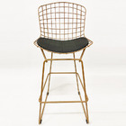 Kit 4 Banquetas Alta Para Cozinha Bertoia Cor Dourado Fosco A