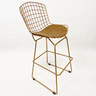 Kit 4 Banquetas Alta Para Cozinha Bertoia Cor Dourado Fosco A