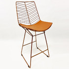 Kit 4 Banquetas Alta Para Cozinha Bertoia Retrô Cor Cobre - P